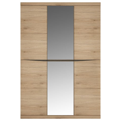 Kensington 3 Door Wardrobe with Centre Mirror door in Oak